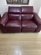 red leather 2 seat power recliner sofa