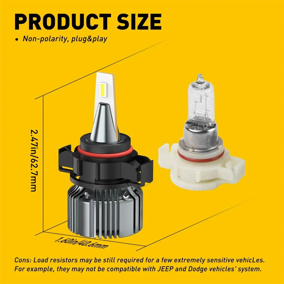 5202 Bombillas antiniebla LED blancas 6000K para Chevy Silverado 1500 2500 3500 HD 2/10x Foto 4 de 4