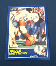 1989 Score Football Bruce Matthews Rookie Card #109 HOF Set Break NM. rookie card picture