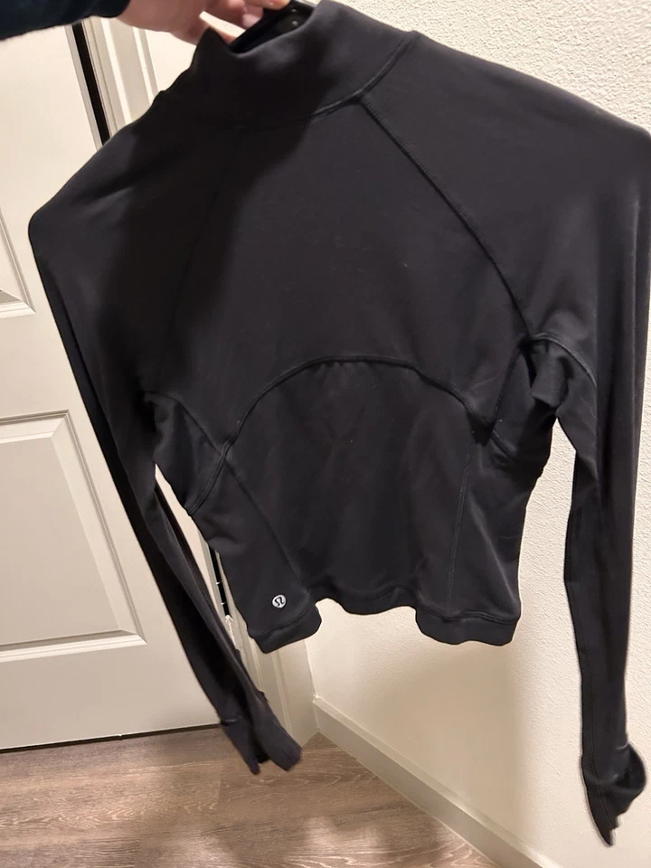 Nuevo sin etiquetas Lululemon It's Rulu Run Recortado Media Cremallera Talla 4 Foto 2 de 3