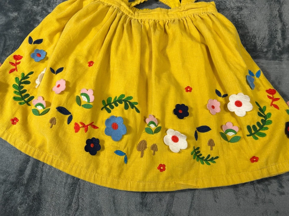 Mini Falda Delantal Boden Amarillo Floral Planta Apliques 9-10 Años Niñas Pana Foto 4 de 4