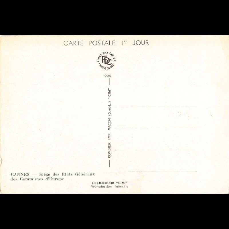 Carte maximum v2 - n° 1244 - Etats généraux des communes d'Europe - Photo 2/2