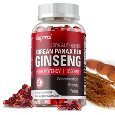 Korean Red Panax Ginseng 15000mg - for Focus, Energy, Endurance, Muscle Health