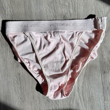 VICTORIA'S SECRET M BABY PINK RIO 100 COTTON VINTAGE RARE HI CUT BRIEF PANTIES