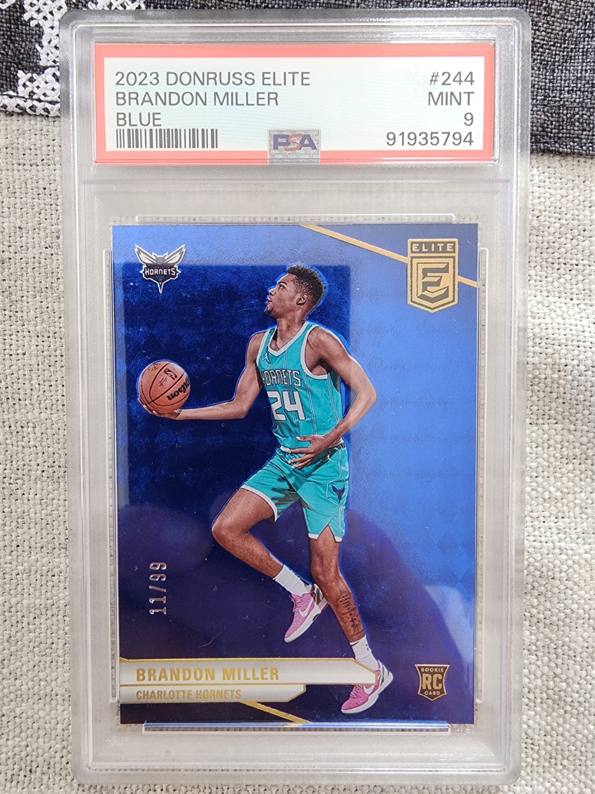 2023-24 Donruss Elite - Rookies Brandon Miller #244 Blue /99 (RC)
