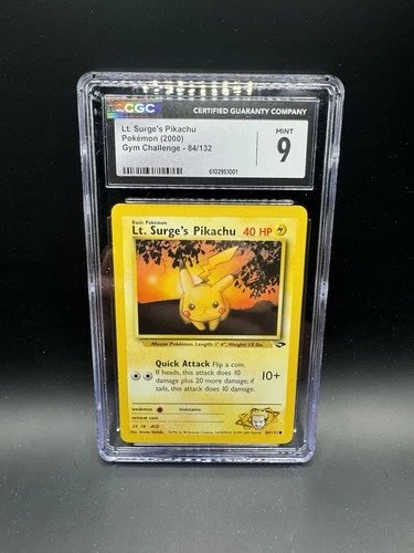 Pokemon Lt Surge's Pikachu Gym Challenge #84 CGC 9 Mint