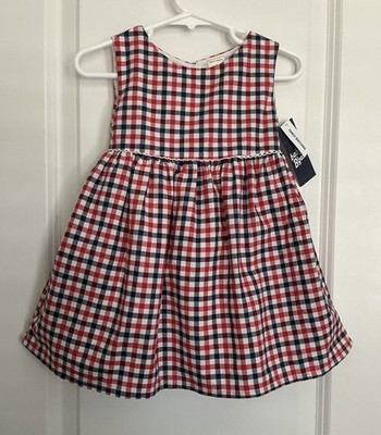 NWT!-BABY B GOSH-Sz.18M-Baby Girl Dress & Bloomers-UnderSlip-Red, White, Blue Ck