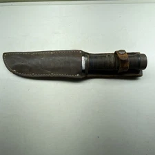 WW2 Quartermaster Cattaraugus 225Q Fighting Knife Leather Handle & Sheath #001