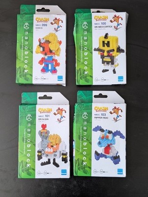 Crash Bandicoot NanoBlocks CoCo, Dr Neo Cortex, Ripper Roo & Dr N Gin - Neu