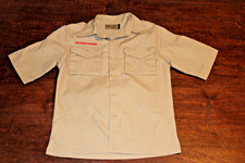 Boy Scouts of America BSA Youth Shirt Tan Medium Plain No Patches Short Sleeve