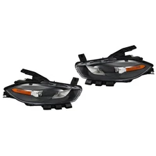 Silscvtt Left+Right Headlight For Dodge Dart 2013-2016 Halogen Projector Black