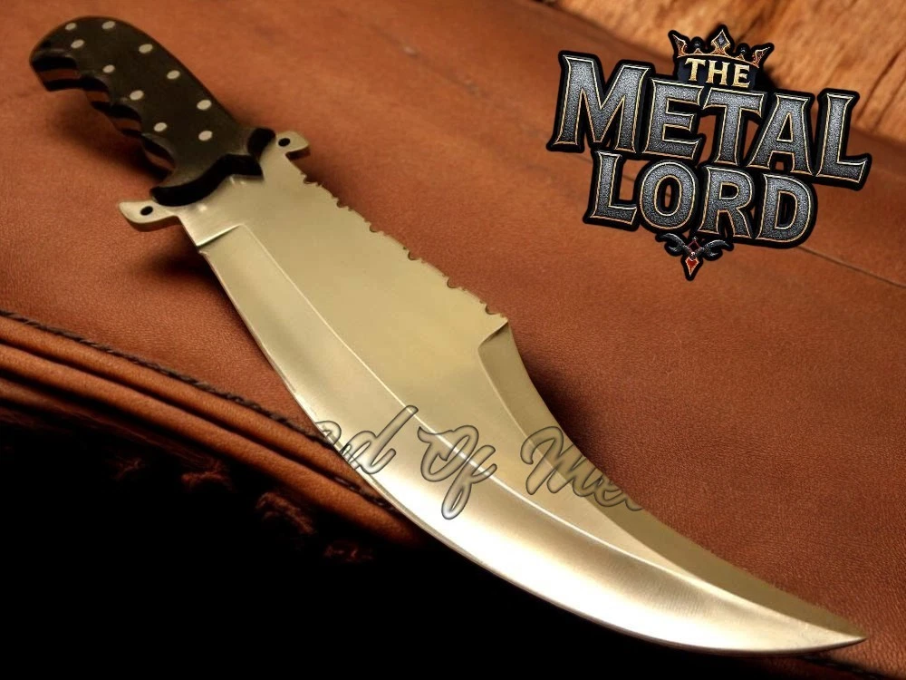 CUSTOM HANDMADE D-2 STEEL BLACK G-10 BIG HUNTING, SURVIVAL BOWIE KNIFE SHEATH