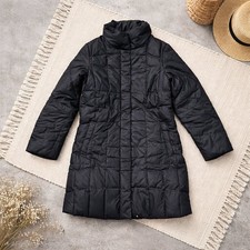 Women's Black Long Padded Puffer Coat Quilted Spring Autumn Jacket
