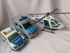 Playmobil police car, helicopter & Revell police van, lights & sounds Bundle!