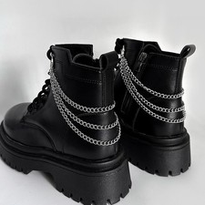Multilayer Pearl Chains Martin Boots Canvas Removable Shoes Chains Decoration