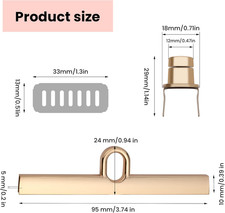 4 Sets Turn Lock Clasp Purse Twist Lock Clutches Alloy Closure Clasp Fastener...