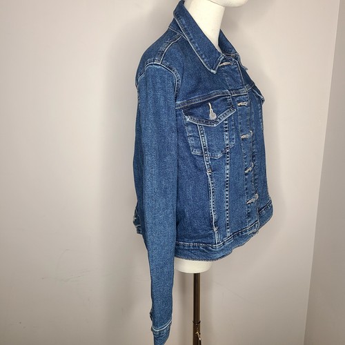 Signature Gold Levis Strauss Denim Light Stretch Trucker Jean Jacket Women XXL - Picture 4 of 7