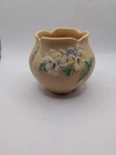 Vintage Weller Pansy Vase, Yellow 5" Tall, Bulbous Form, Great Condition