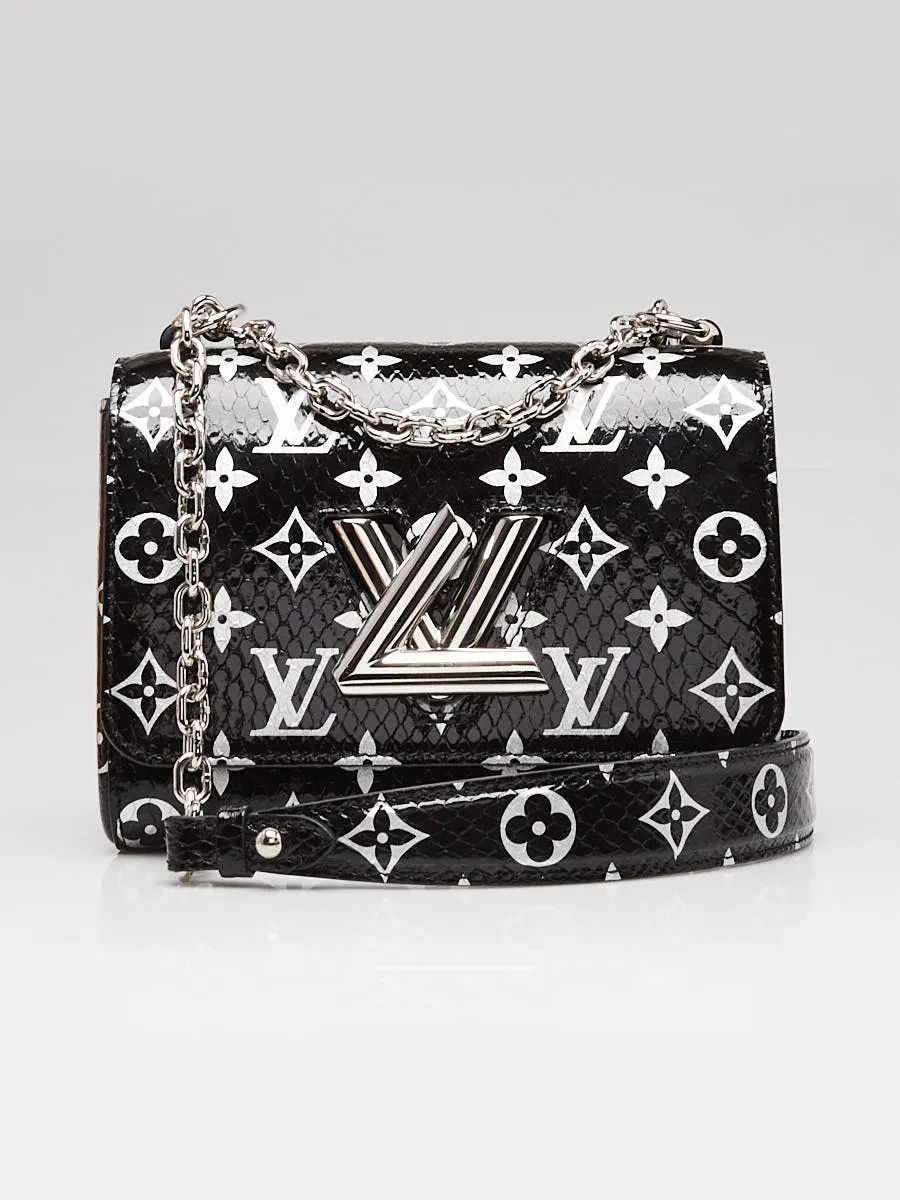 Louis Vuitton Black/Silver Monogram Python Twist … - image 1