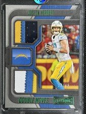 Justin Herbert 2022 Playbook Double Moves Platinum Tri Color Patch #22/49