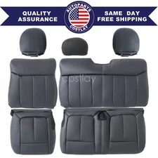 For 2009-2014 Ford F-150 Lariat Rear Bench Replacement Leather SEAT COVER Black