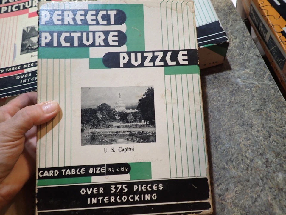 Lot of 5 Vintage 375+ Piece Jigsaw Perfect Picture Puzzle - Card Table Size - Image 4 of 4