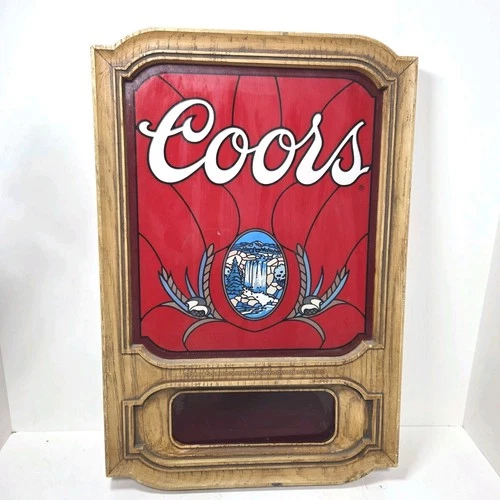 Vtg 1981 Coors Beer Scrolling Message Waterfall Lighted Bar Sign Light - NO BACK