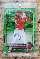 😇 WBC standout Lucas Ramirez 1st Bowman Green Auto /99 😇 2025 Chrome Sapphire