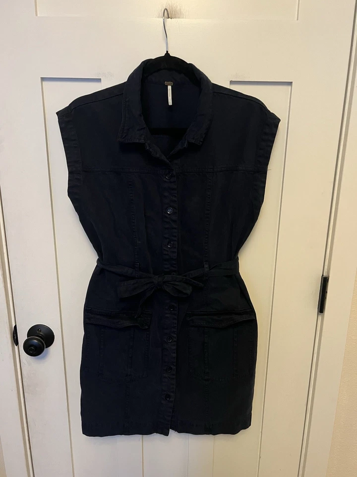 Mini Vestido YOUNG FABULOUS & BREAK Azul Marino Francés Utilitario Mayor Talla Grande Foto 3 de 4