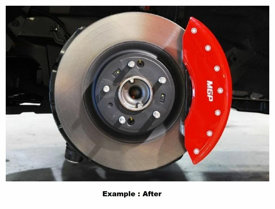 MGP Caliper Covers 14224SBOWRD logotipo gravata borboleta dianteira/traseira vermelha para Chevrolet 04-12 - Imagem 4 de 4