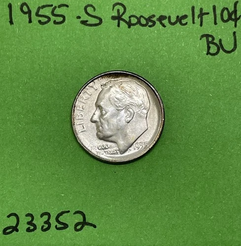 1955-S Roosevelt Dime 10c BU Uncirculated Mint State 90% Silver