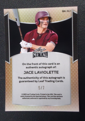 Jace Laviolette 2025 LEAF METAL SIGNATURE GREEN 5/7 Card #BAJL1 | eBay