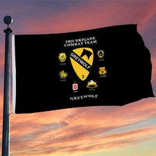 3rd Brigade Combat Team Greywolf Flag 3x5Feet with Brass Grommets Man Cave Decor