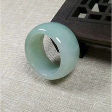 Natural Ice Sticky Jadeite Finger Ring Myanmar A-grade Jade Solid Ring