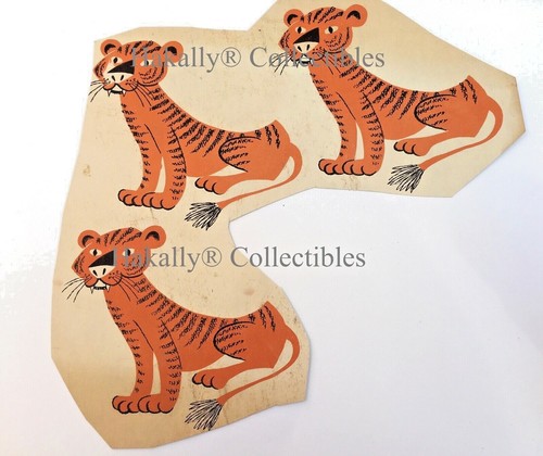 Pieza de cartel de gráficos de tigre de dibujos animados retro de la década de 1960 - Imagen 2 de 6