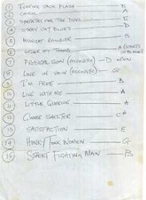 Listing image for ROLLING STONES Concert Set List - Mick Jagger Handwriting - 10"x8" reprint