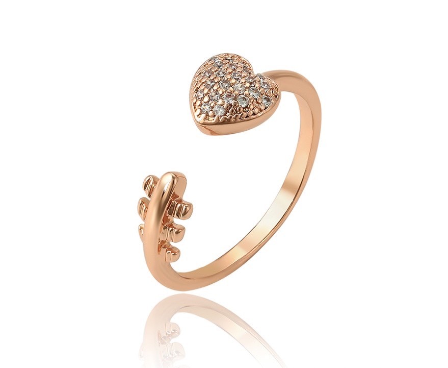 9ct 9k Rose Gold Plated Thumb Finger MIdi Toe Adjustable Heart