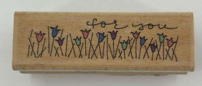 Studio G Kolette Hall ''For You'' Spring Flowers Tulips Wood Mounted Rubber Stamp