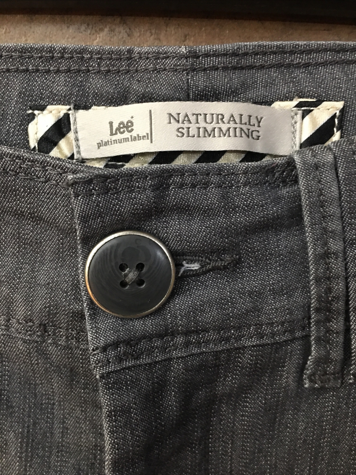 Lee Platinum Straight Leg Jeans Womens 6 Petite Denim Gray Naturally Slimming thumbnail 2