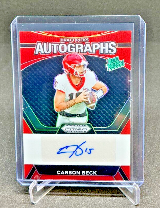 2024 Prizm Draft Picks CARSON BECK RC Red Prizm AUTO 83/199 Georgia
