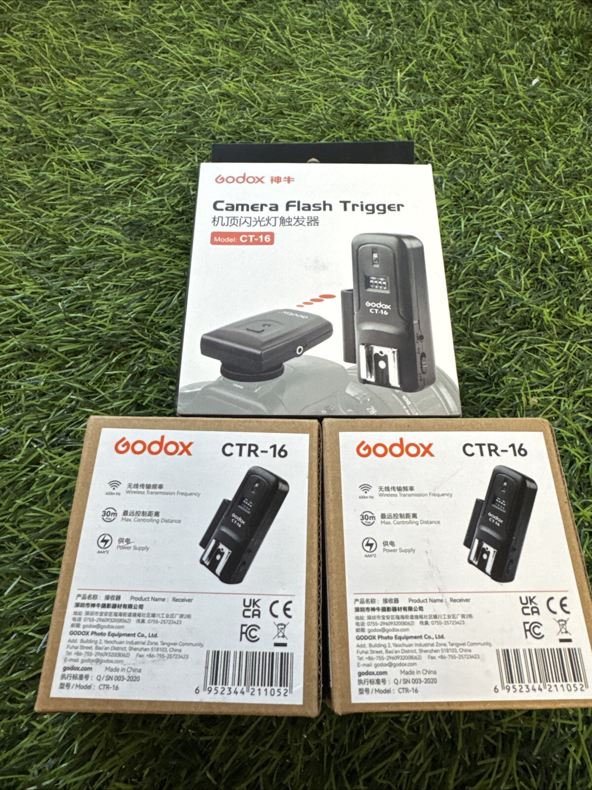Godox CT-16 & CTR-16 Wireless Flash Trigger Transmitter Extra Receiver Set Of 2
