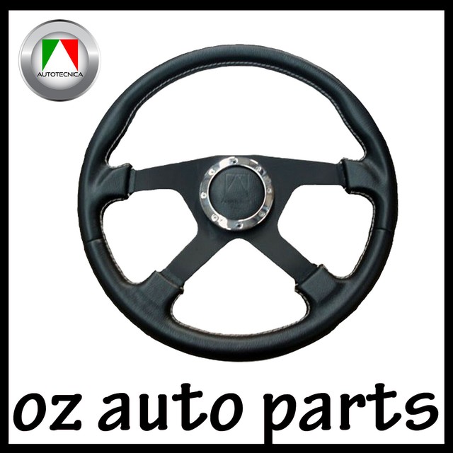 Black PU Leather Steering Wheel 380mm Suits Patrol GU GQ Landcruiser 70