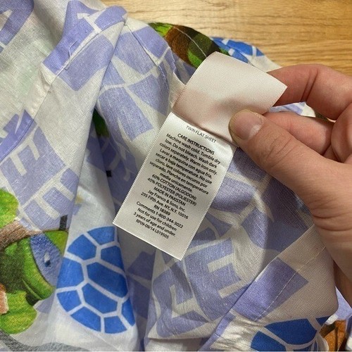 Teenage Mutant Ninja Turtles Twin Flat Sheet Nickelodeon Blue Green - Picture 4 of 5