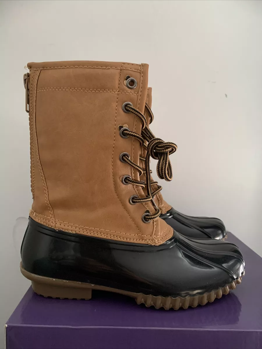 Madden Girl Flurryy Rain Boots Size 6 Brown Multicolor NEw eBay