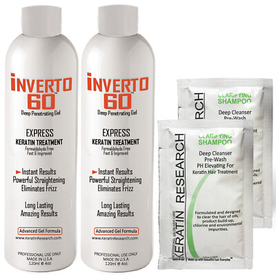 Inverto 60 Keratin Hair Treatment Advanced Gel Formula 8oz Formaldehyde Free 