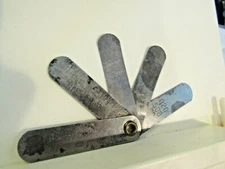 Vintage spark plug gap gauge setter tool 5 arms 012 .305mm, 004 .102, 020 .508