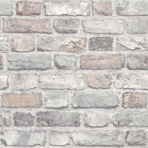 Papel Pintado Vinílico Lavable Imitación Muro De Piedra Pizarra Con