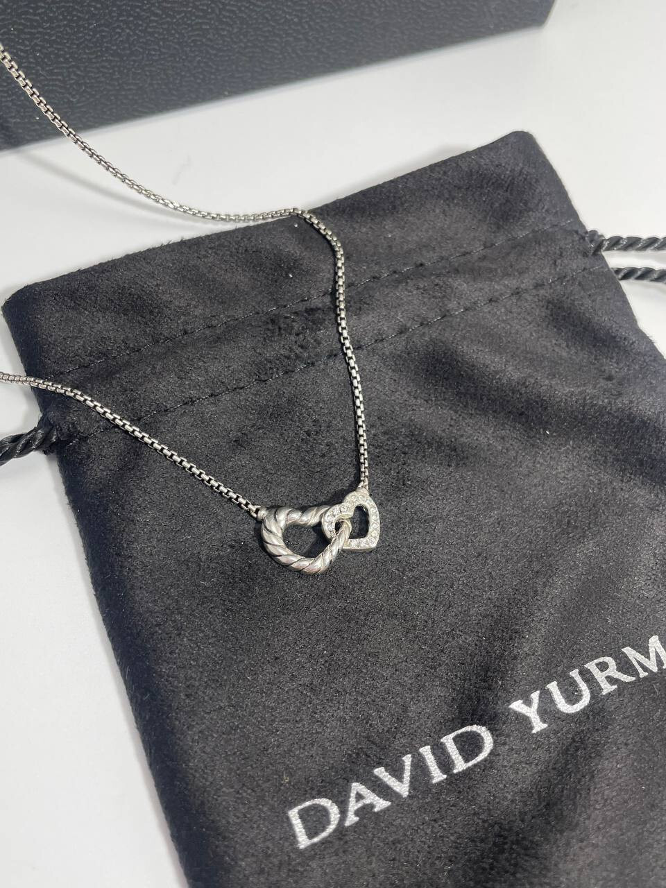 Authentic david yurman double interlocking heart … - image 7