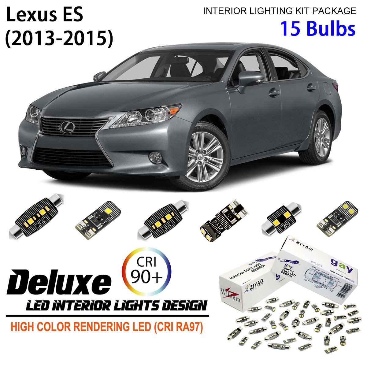 LED Light Interior Kit for Lexus ES300h ES350 Accessories White
