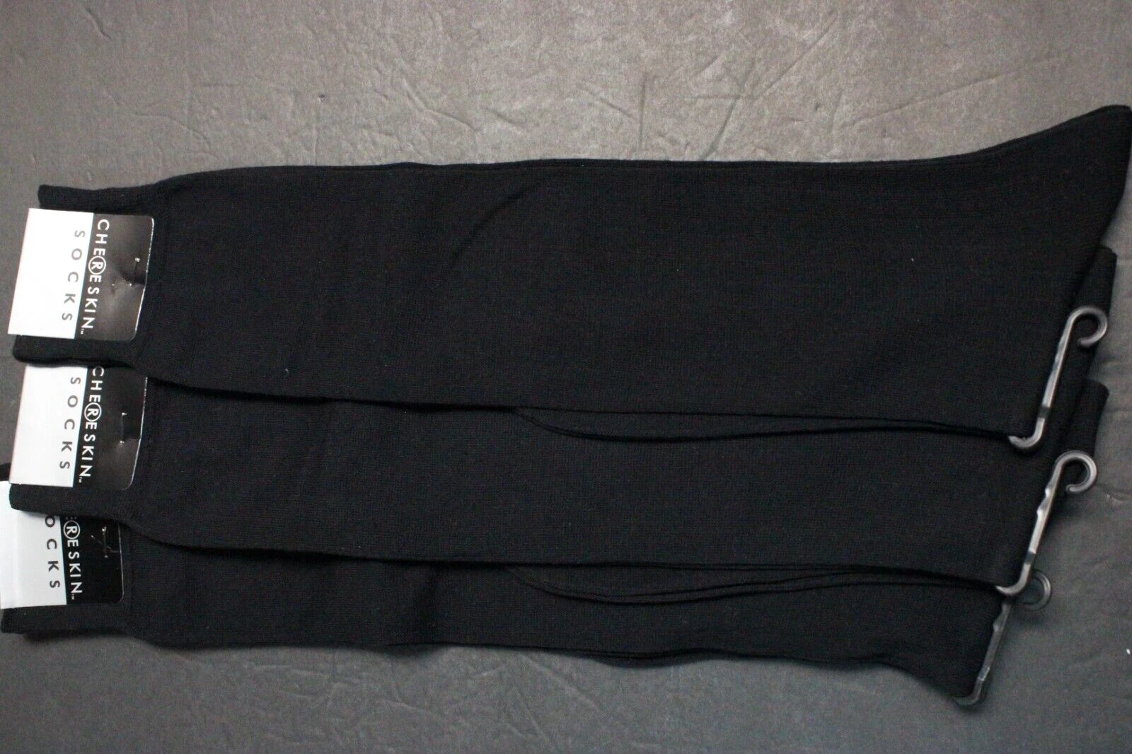 6 pair Knee high Socks Men's Over the Calf Cotton Blend Socks Black Ribbied